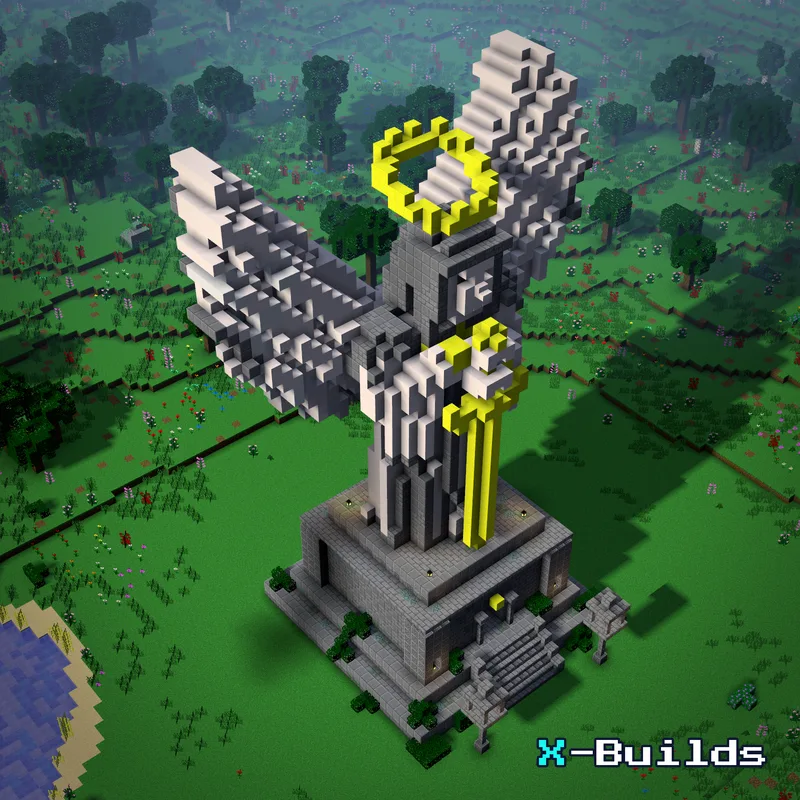Angel Statue, a Minecraft statue build