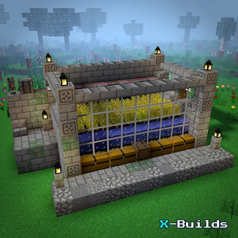 Automatic Crop Harvester, a Minecraft farm build