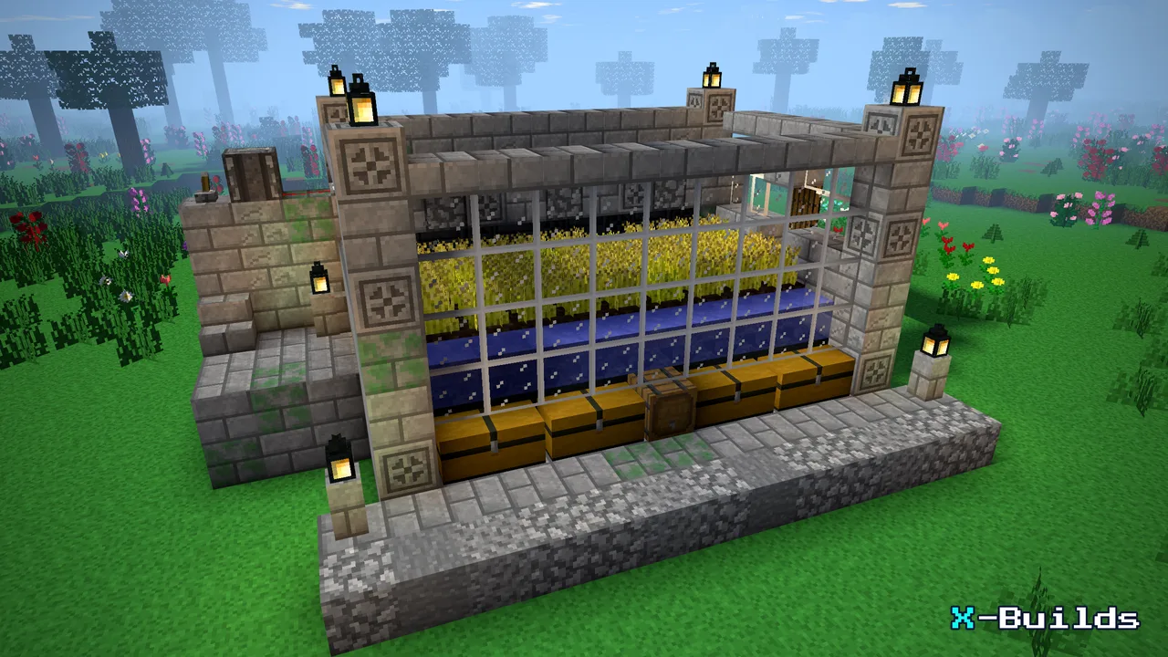 Automatic Crop Harvester, a Minecraft build