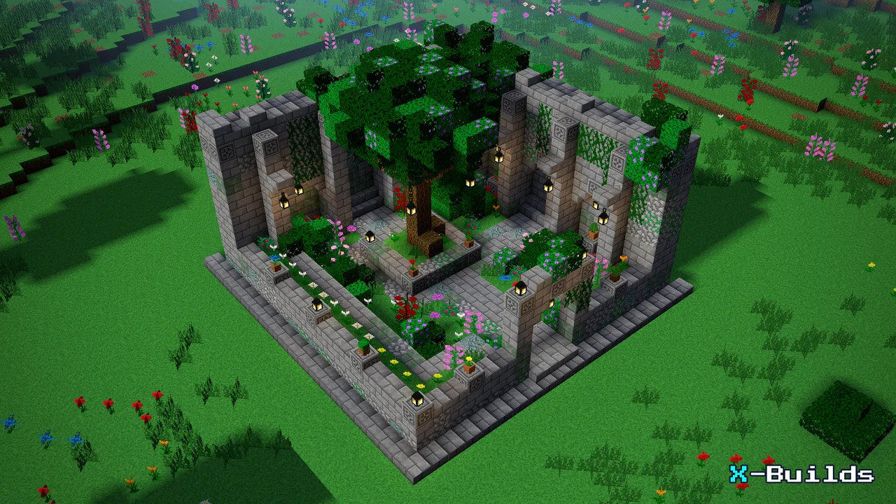 Courtyard Garden, a Minecraft build