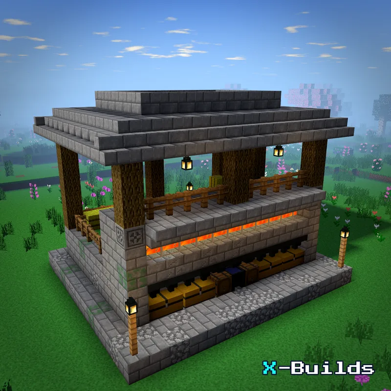 Automatic Cow Farm, a Minecraft farm build