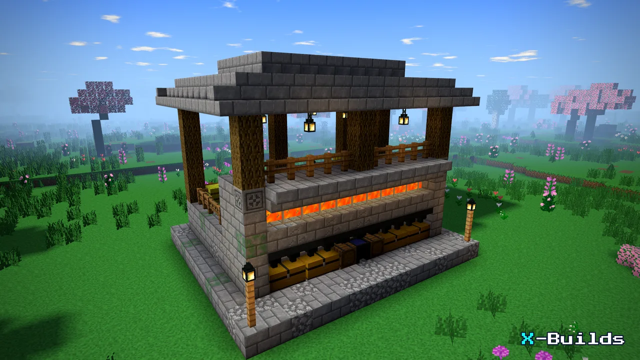 Automatic Cow Farm, a Minecraft build