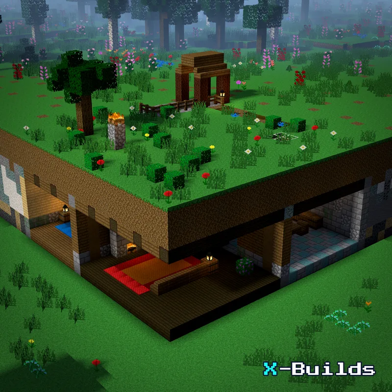 Cozy Underground Home, a Minecraft house build