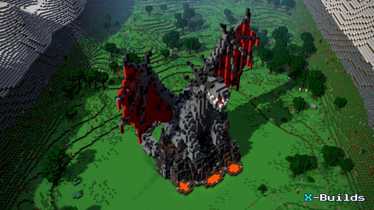 Dragon Statue, a Minecraft build