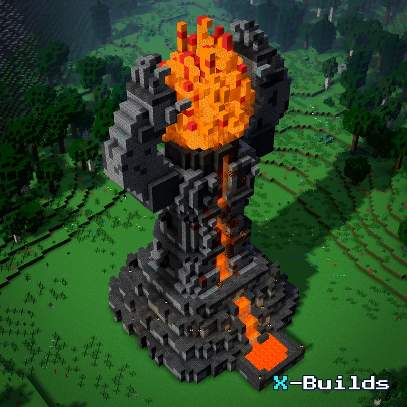 Eternal Flame Statue, a Minecraft statue build