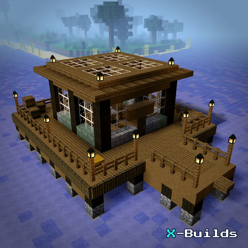 Automatic Fish Farm, a Minecraft farm build