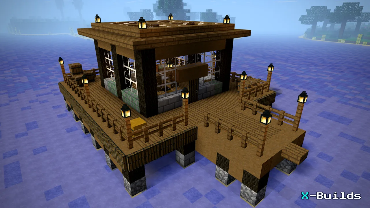 Automatic Fish Farm, a Minecraft build