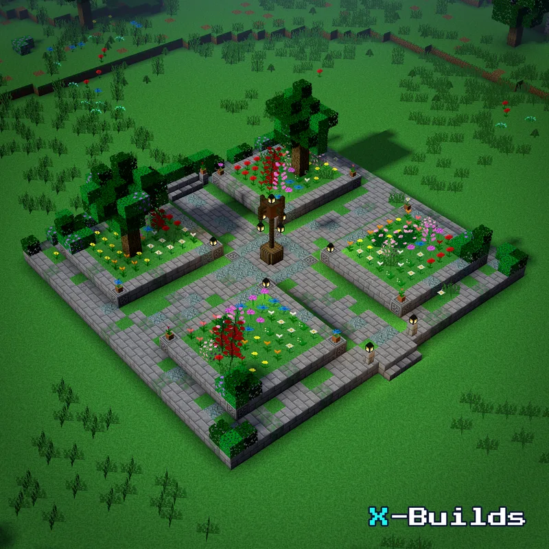 Flower Garden, a Minecraft garden build