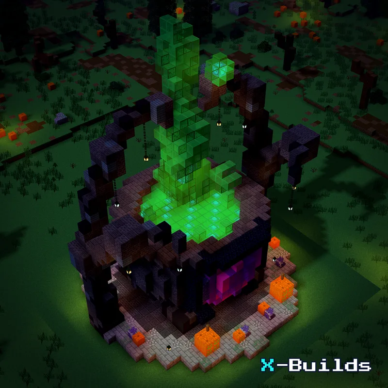 Giant Cauldron Portal, a Minecraft portal build