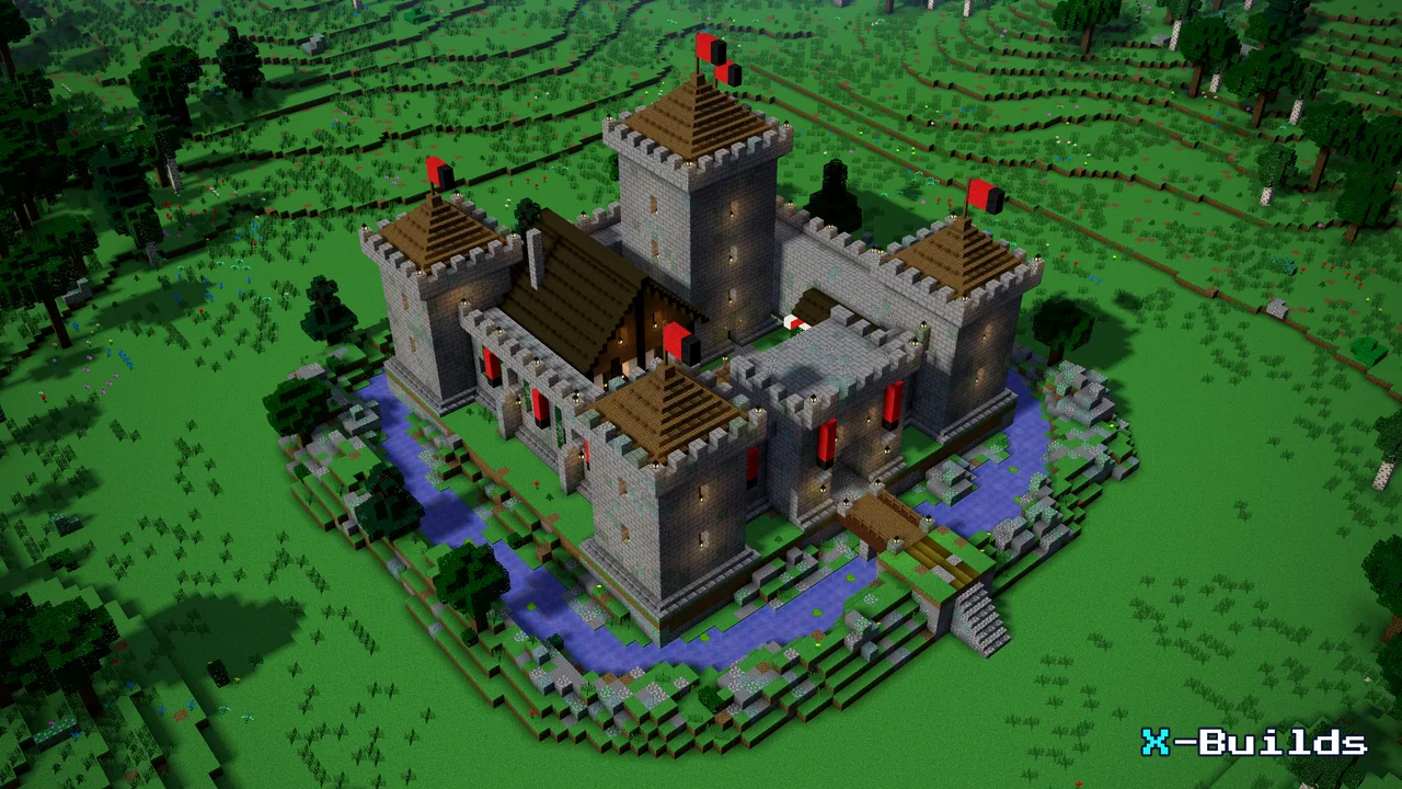 The Medieval Stone Castle, a Minecraft build from X-Builds