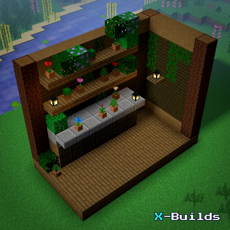 Plant Display Shelf, a Minecraft furniture build