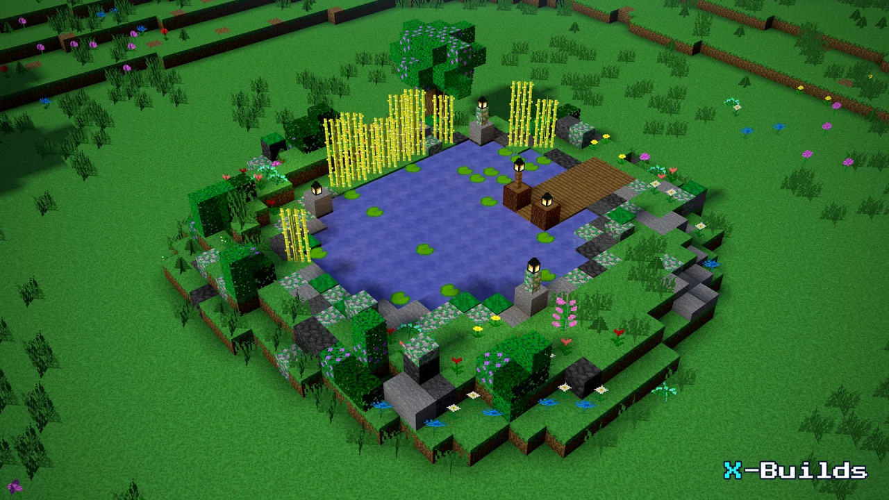 Pond Garden, a Minecraft build