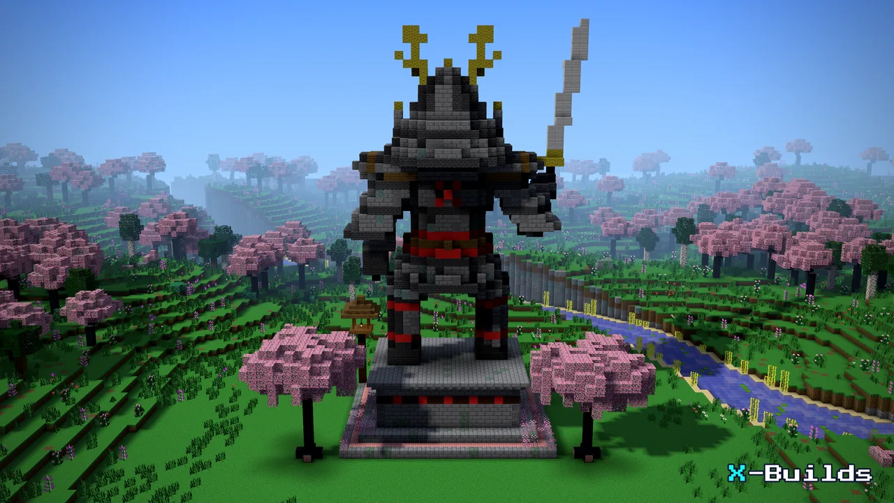 Japanese House In Minecraft Tutorial Minecraft Samurai Statue Tutorial: Materials & Step-by-Step Guide | X ...