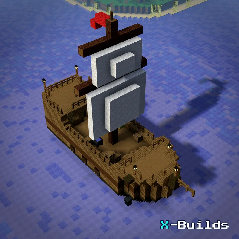 Small Sailing Ship, a Minecraft vehicle build