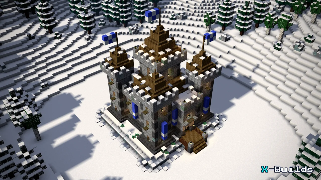 Small Winter Castle, a Minecraft build