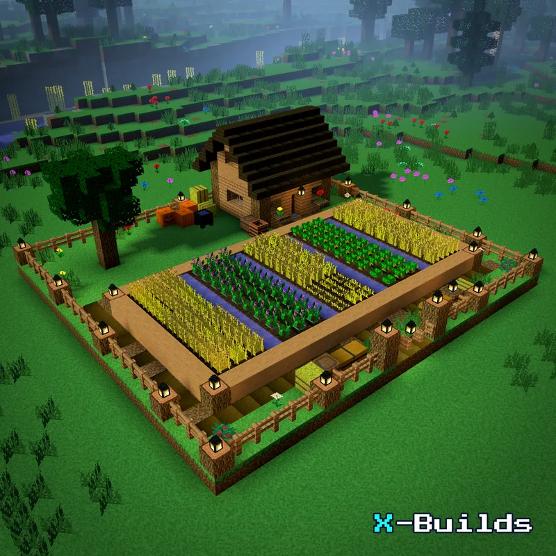 Starter Crop Farm, a Minecraft farm build
