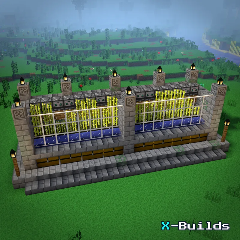 Automatic Sugar Cane Farm, a Minecraft farm build