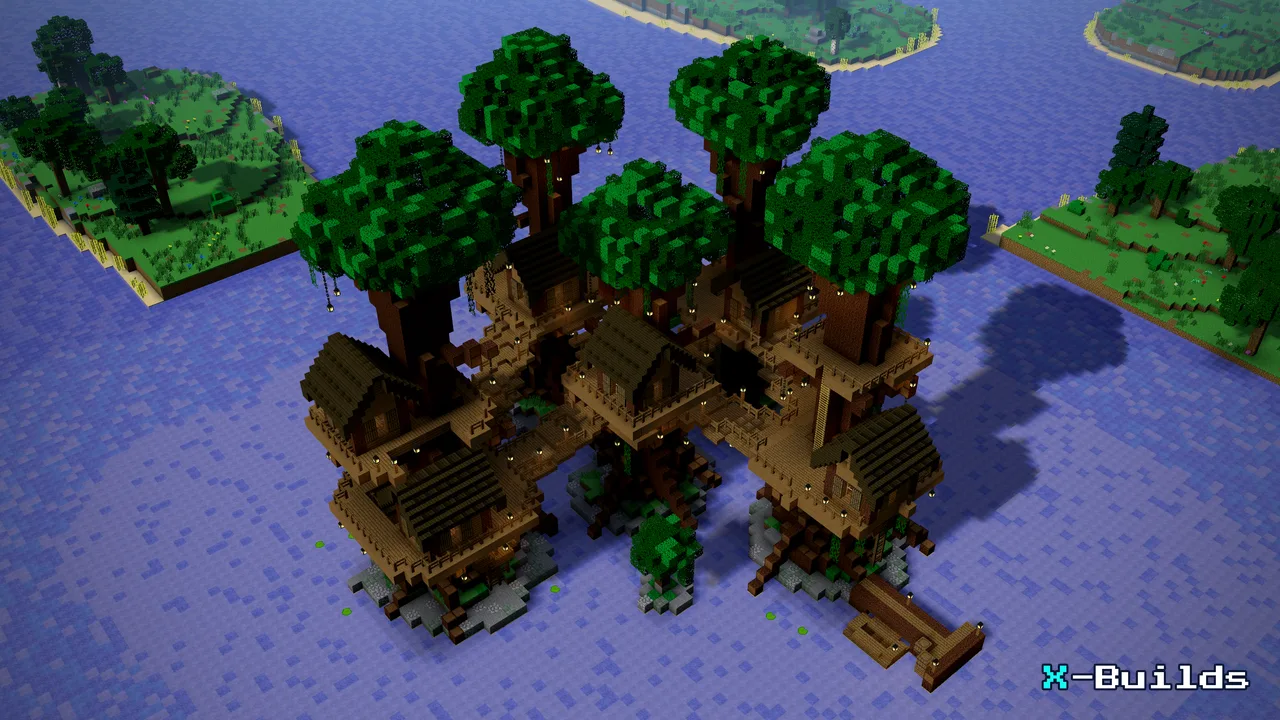 Treehouse Village, a Minecraft build