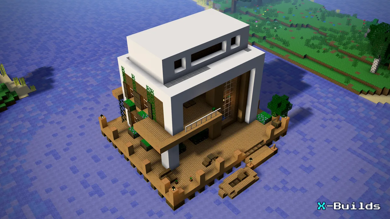 The Waterfront House, a Minecraft house build