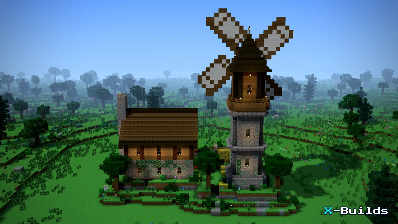 Windmill Minecraft Java Minecraft Windmill Cottage Tutorial: Materials & Step-by-Step Guide | X ...