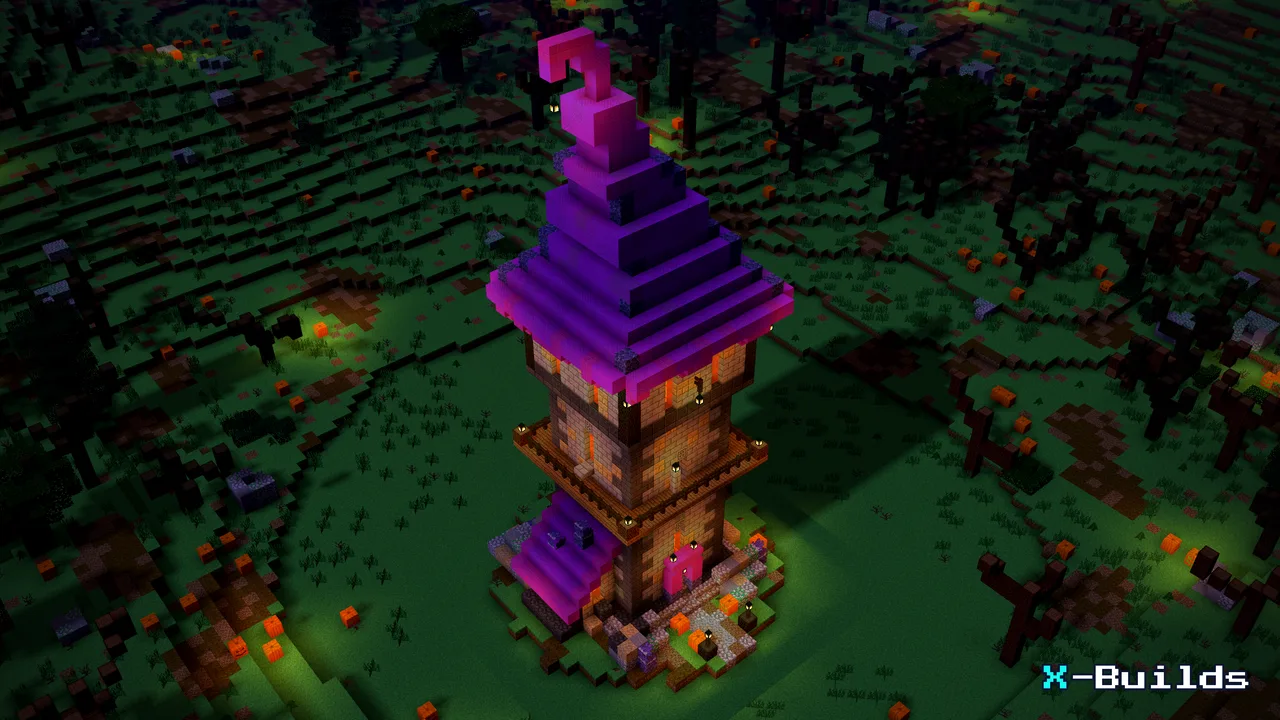 Witch Tower, a Minecraft build